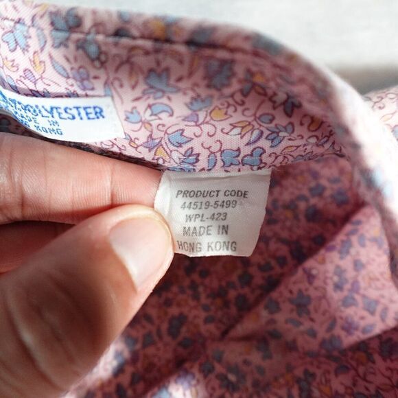 Vintage Levis Floral Button Shirt Womens 12 Betty Boop Art Pink 80s 90s - Picture 6 of 12